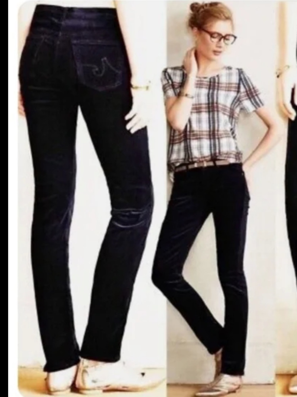 Ag Adriano Goldschmied Navy Straight-Leg Corduroy Pants
